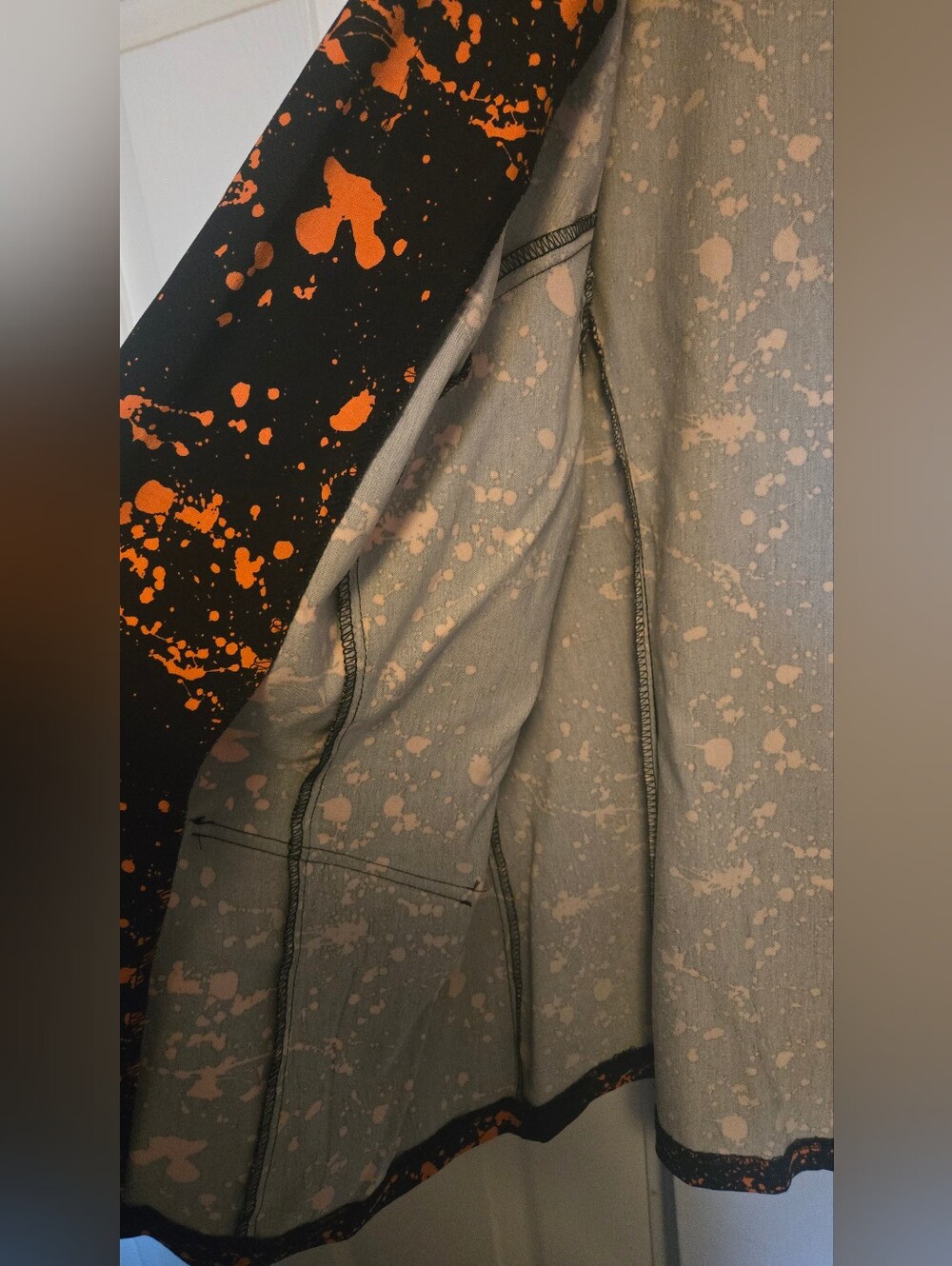 Black Blazer with Orange Paint-Splash Print - Picture 7 of 8